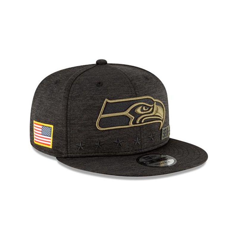 NFL Seattle Seahawks Salute To Service 9Fifty Snapback (JZT5271) - Black New Era Caps